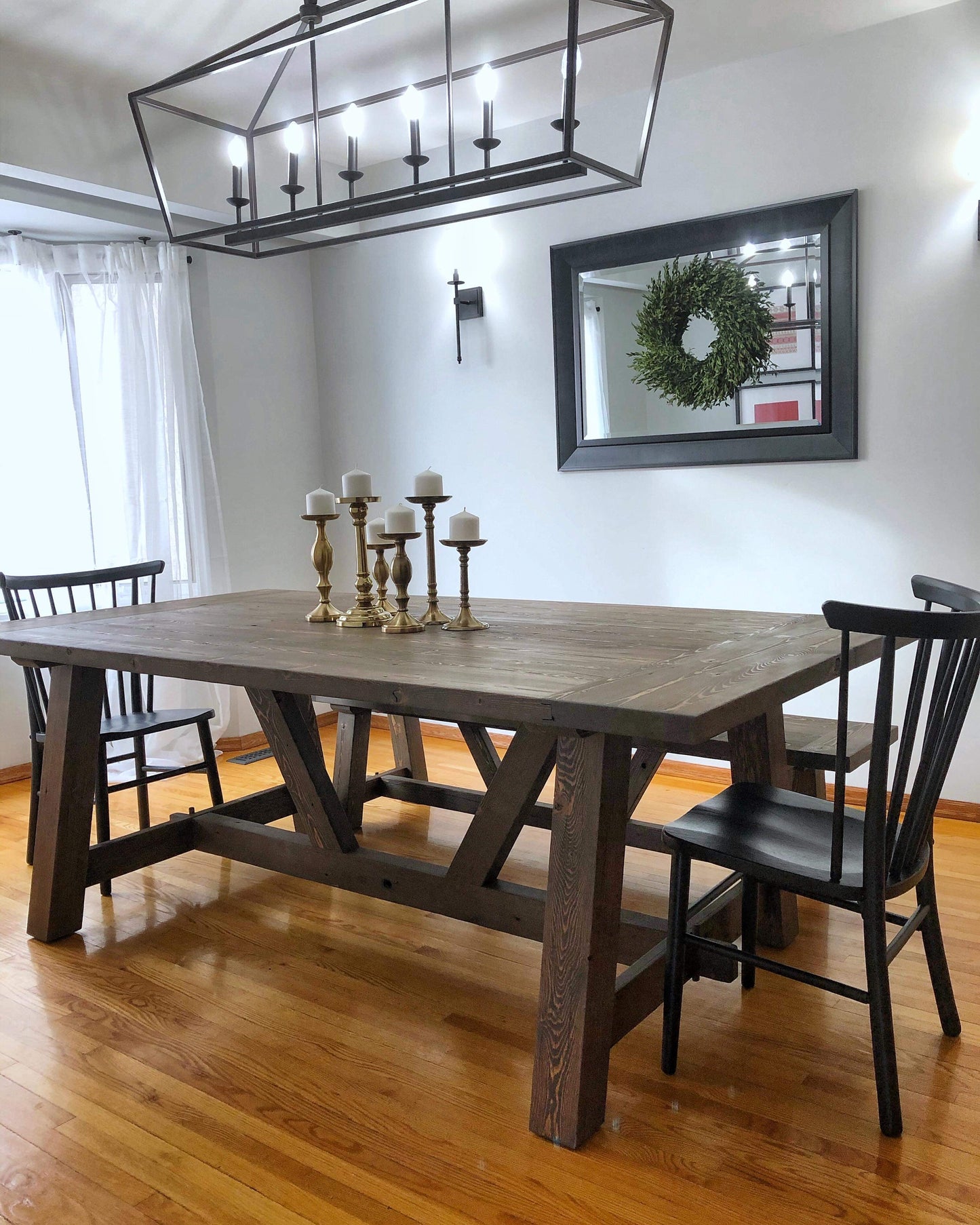 Family Farm table, Dining Set, dining chairs.