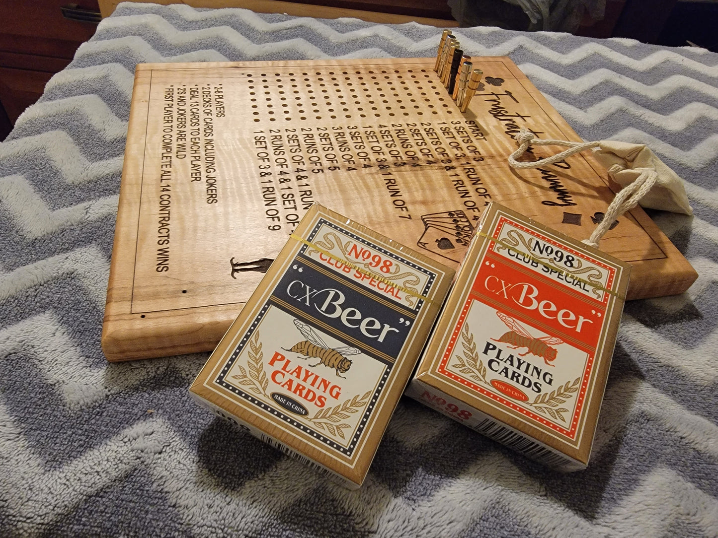 "NEW" Baseball and Frustration Rummy double sided game board