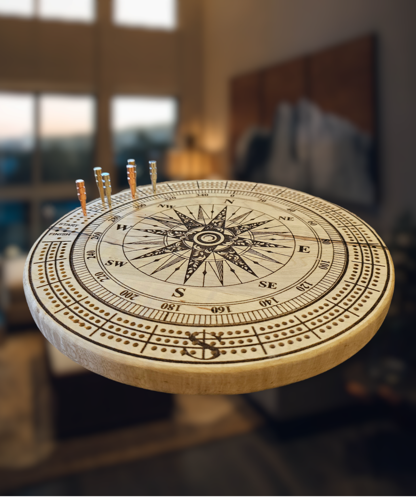 Compass Cribbage board