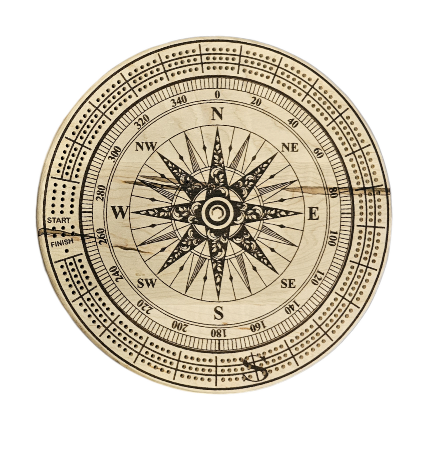 Compass Cribbage board