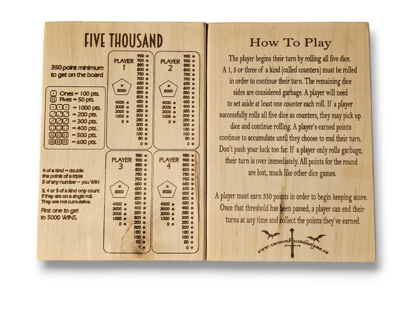 5000, A Dice Game for 4 players