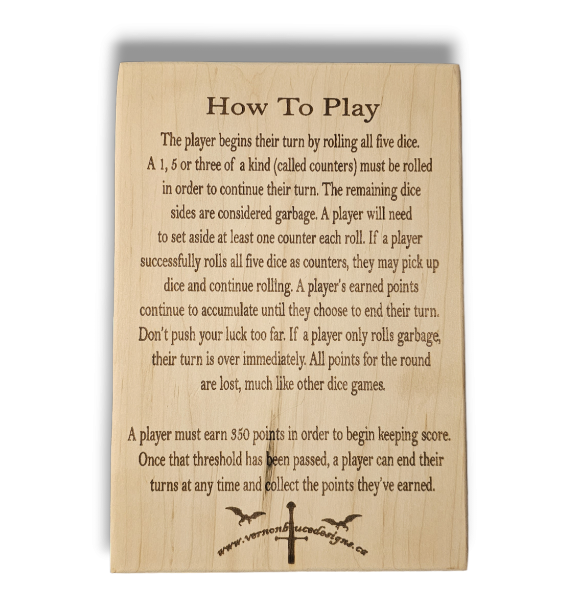 5000, A Dice Game for 4 players