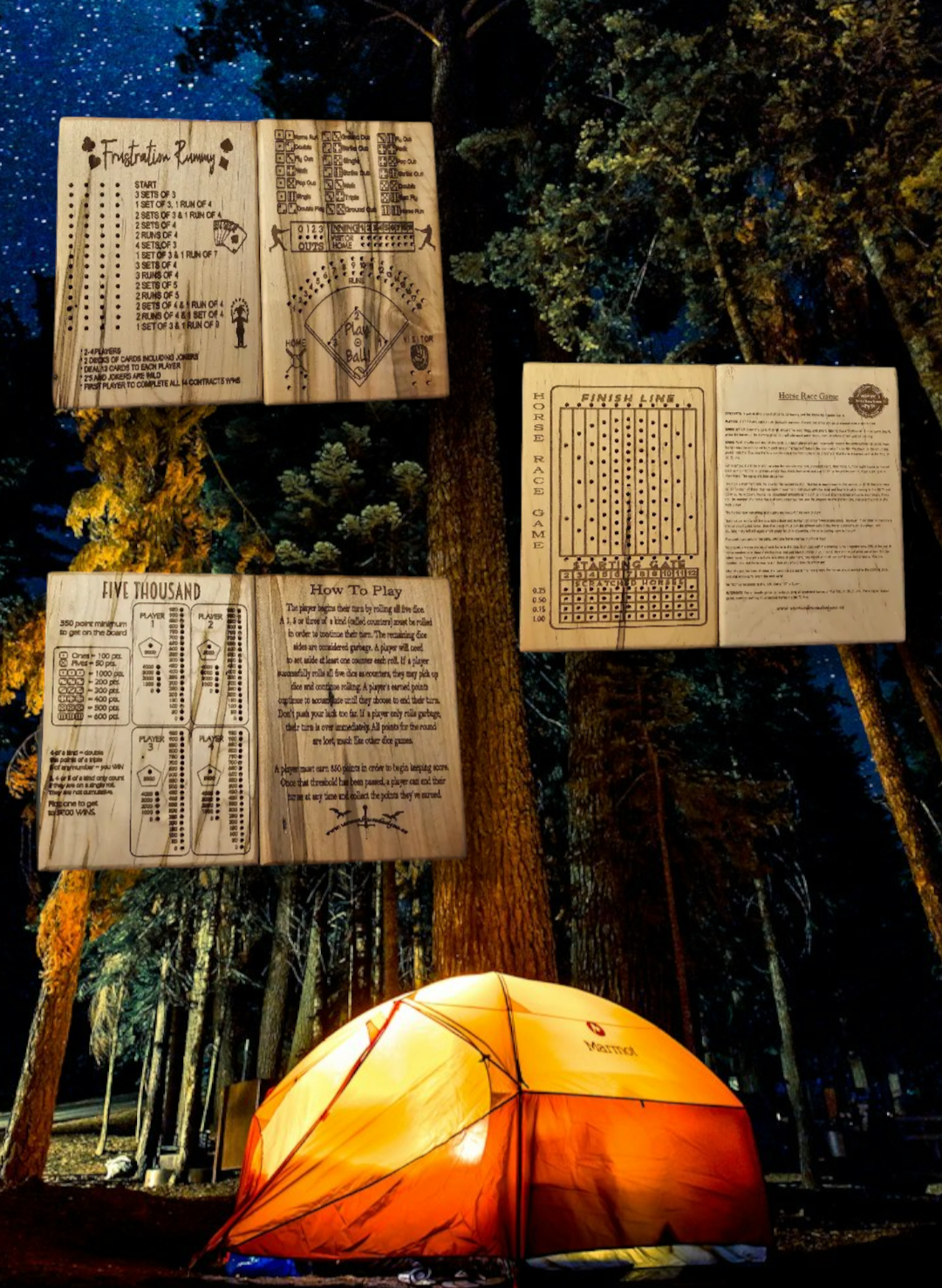 Travel size board games - Frustration Rummy, Baseball, 5000.