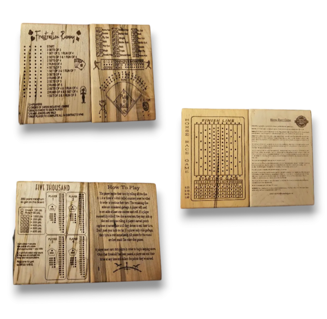 Travel size board games - Frustration Rummy, Baseball, 5000.