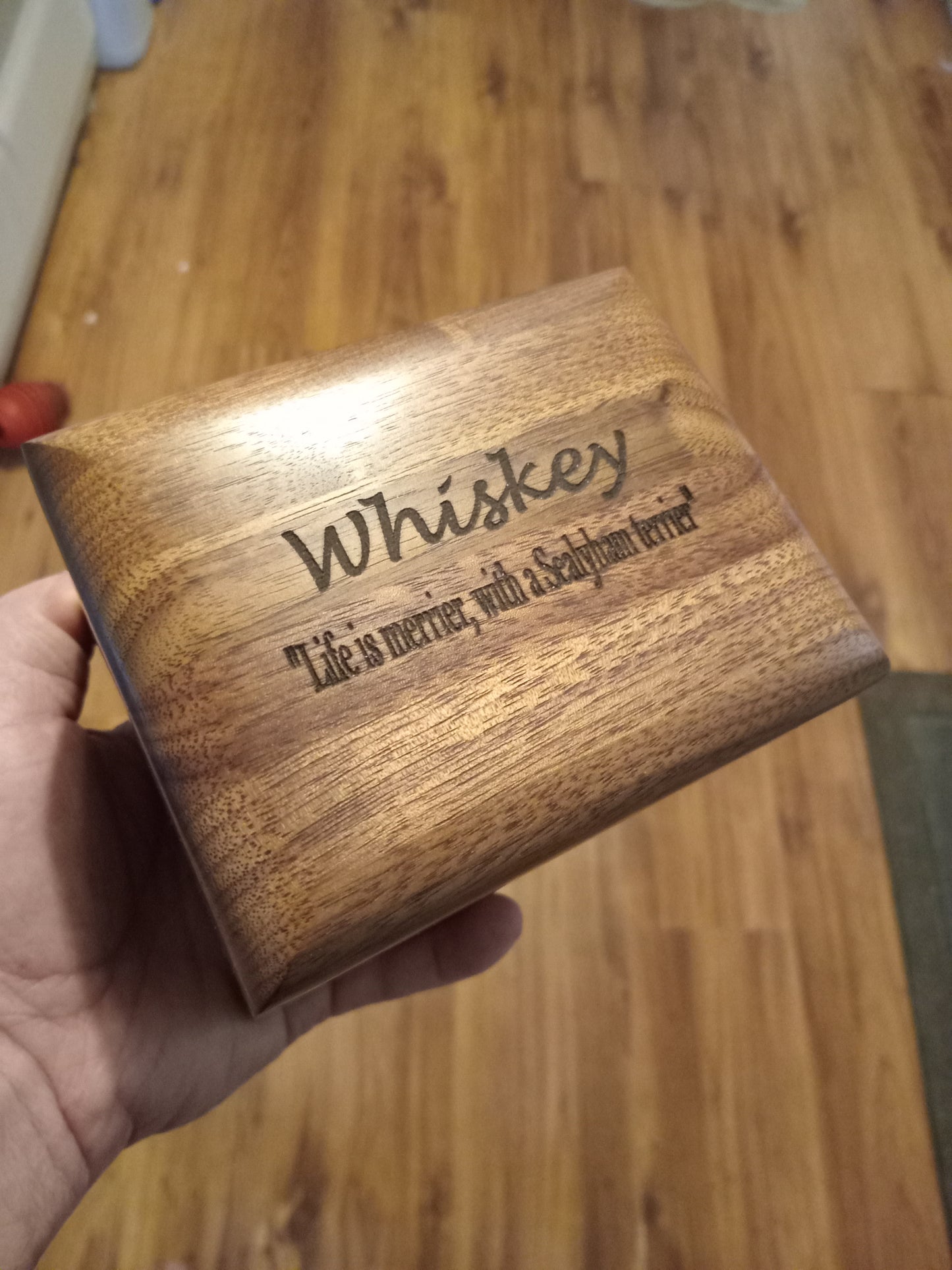 Paw Prints Woodbox Urn For Animal Ashes