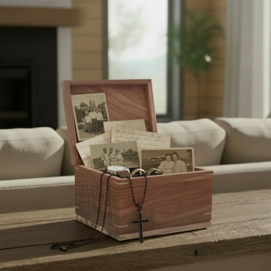 Unique Treasure Chest Urn - Adult Cremation Urn with Keepsake Compartment - Made In Canada