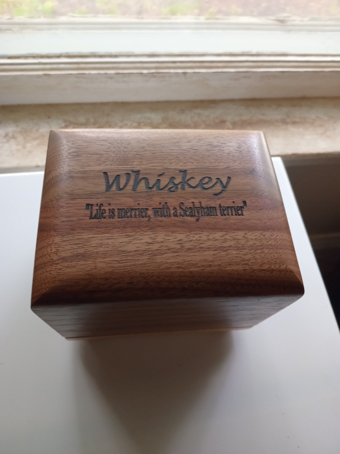 Paw Prints Woodbox Urn For Animal Ashes