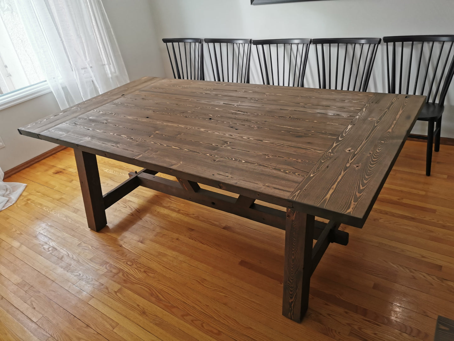 Family Farm table, Dining Set, dining chairs.