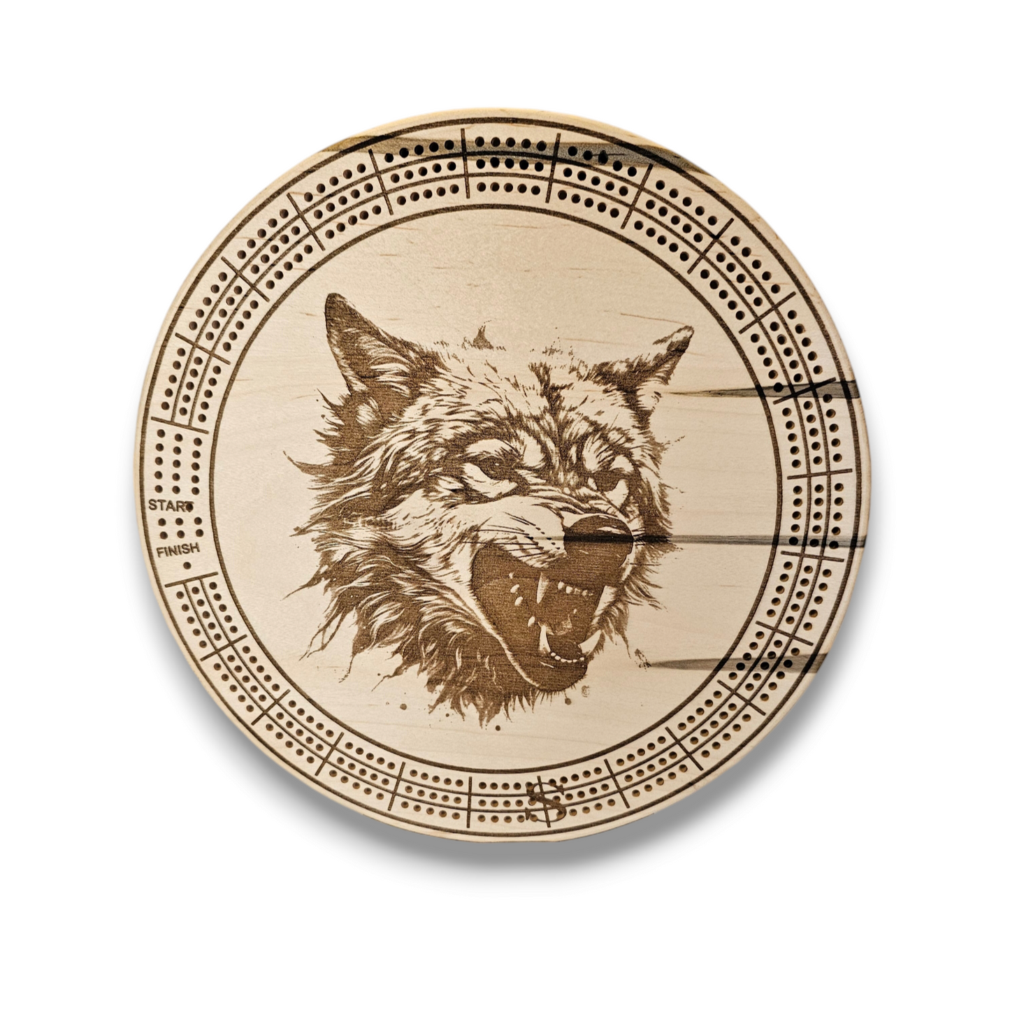 Personalized Round hardwood Cribbage Boards with in board peg storage. A practical gift for any occasion.