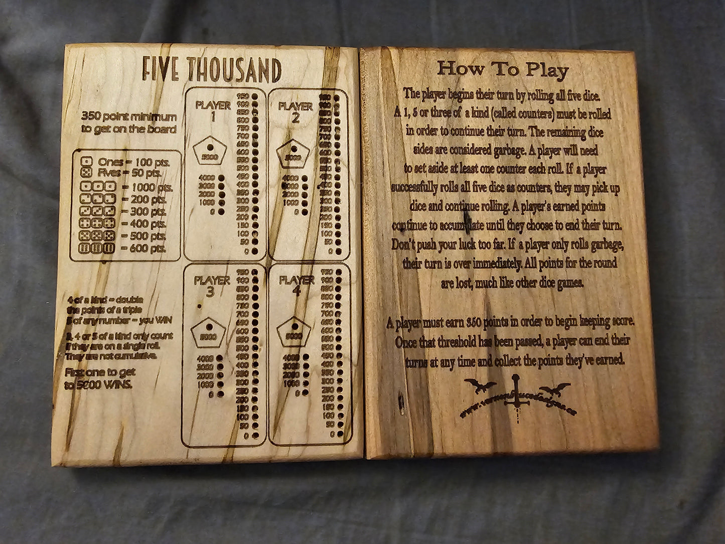 Personalized mini games - Frustration Rummy, Baseball, Horse Race, 5000.