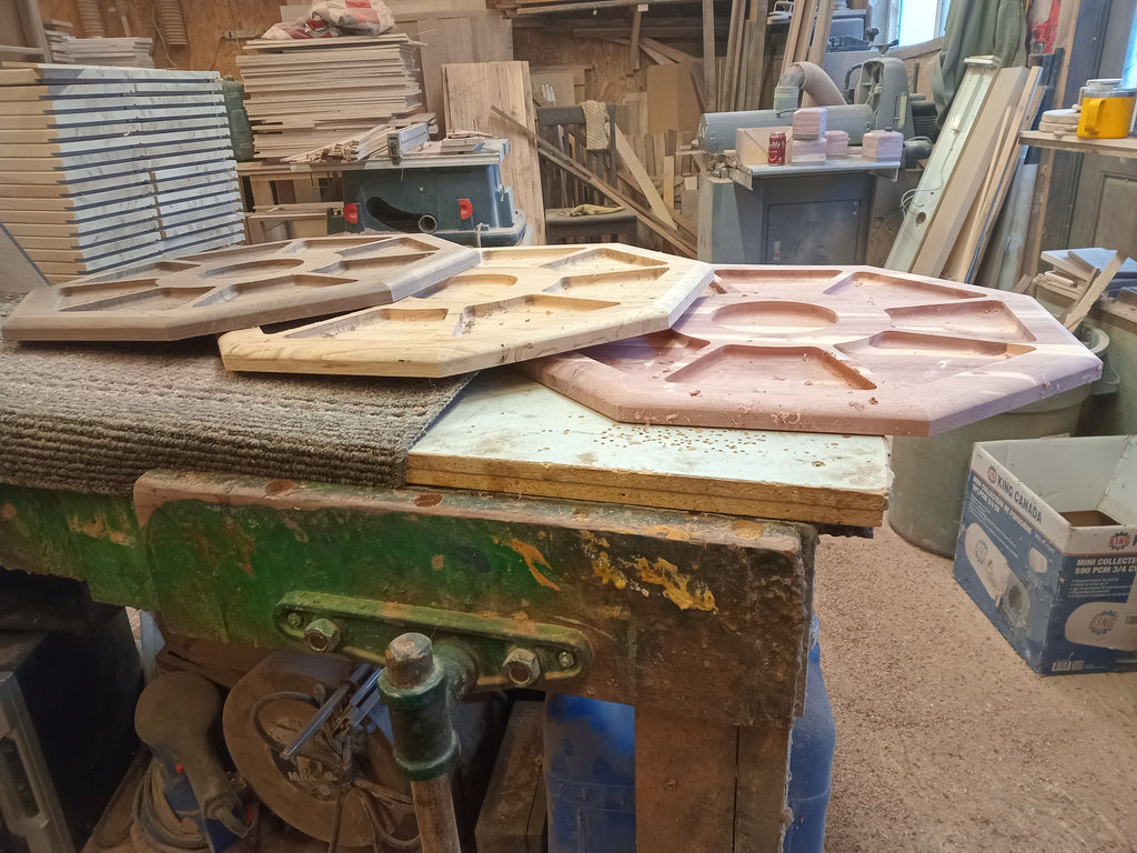 Handcrafted Hard Wood Rummoli game boards.