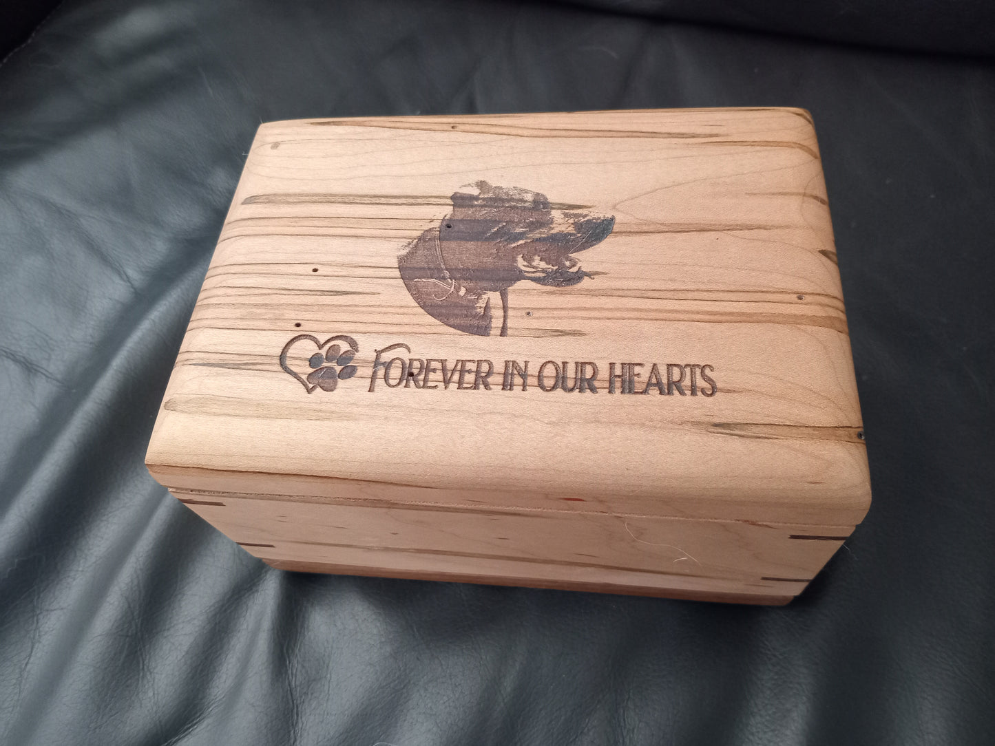 Paw Prints Woodbox Urn For Animal Ashes