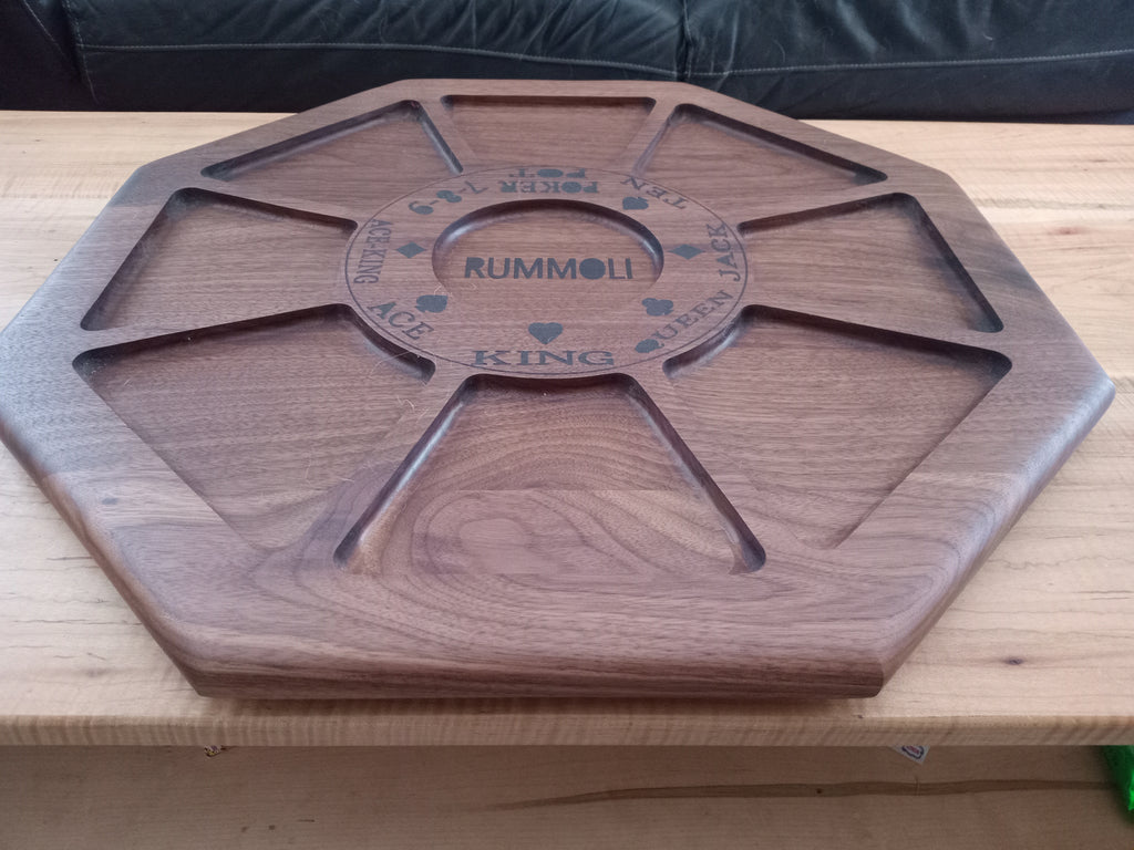 Handcrafted Hard Wood Rummoli game boards.