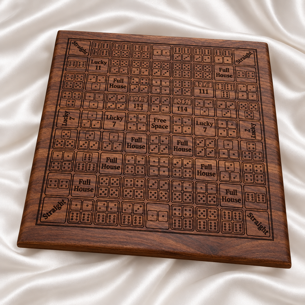 Solid Wood Dice Poker Board