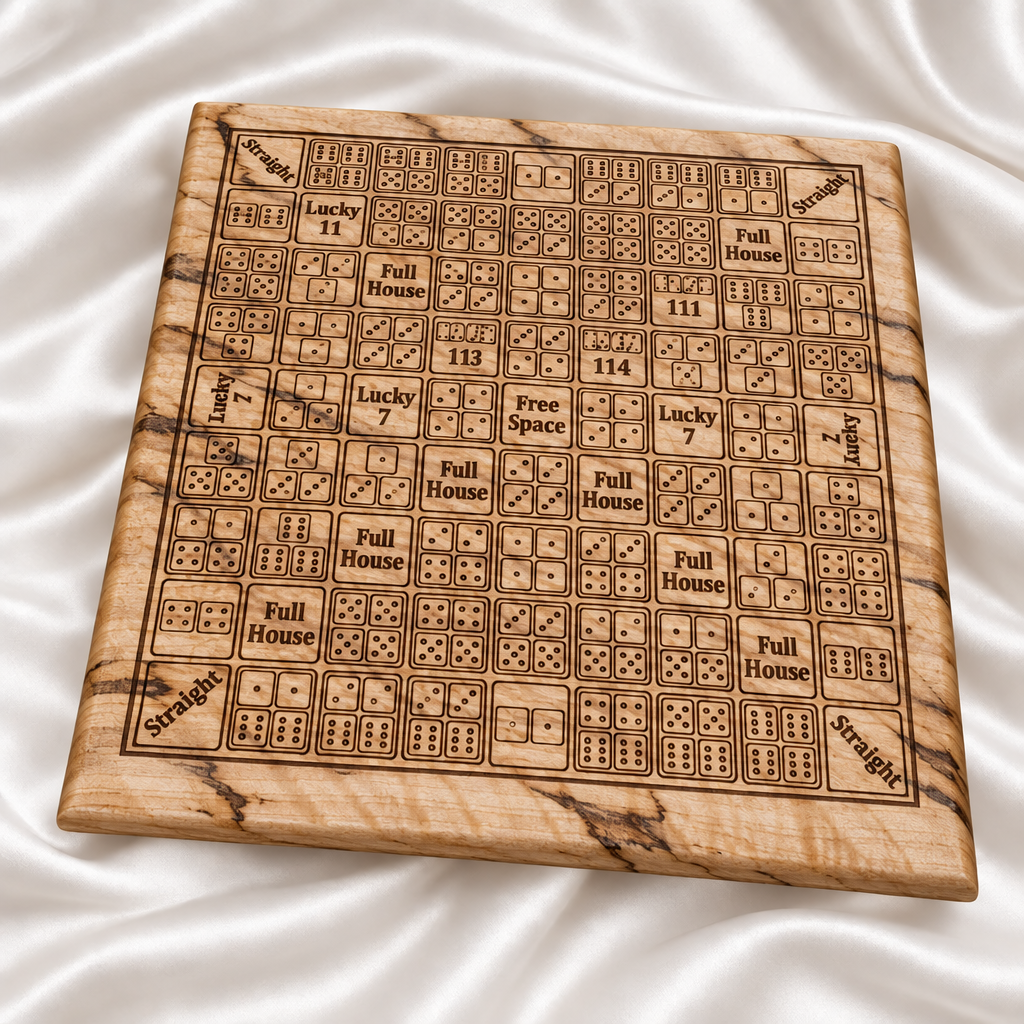 Solid Wood Dice Poker Board