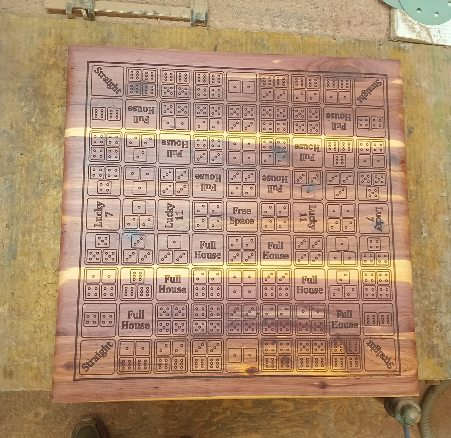 Solid Wood Dice Poker Board