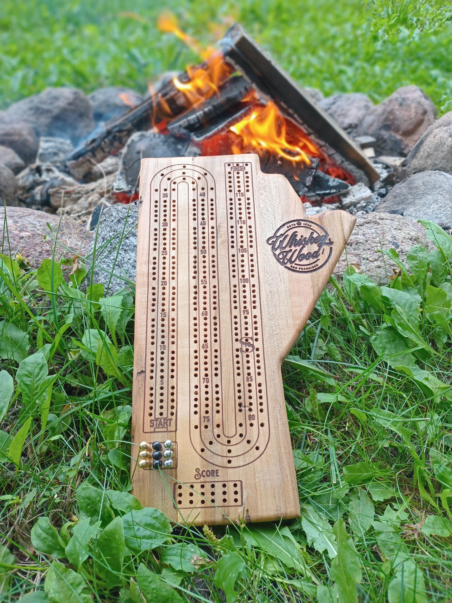 Handcrafted Province wood Cribbage Boards with peg storage. A practical gift for all occasions.