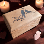 Elegant hardwood memory keepsake box handcrafted in Canada for storing treasured items and personal memories