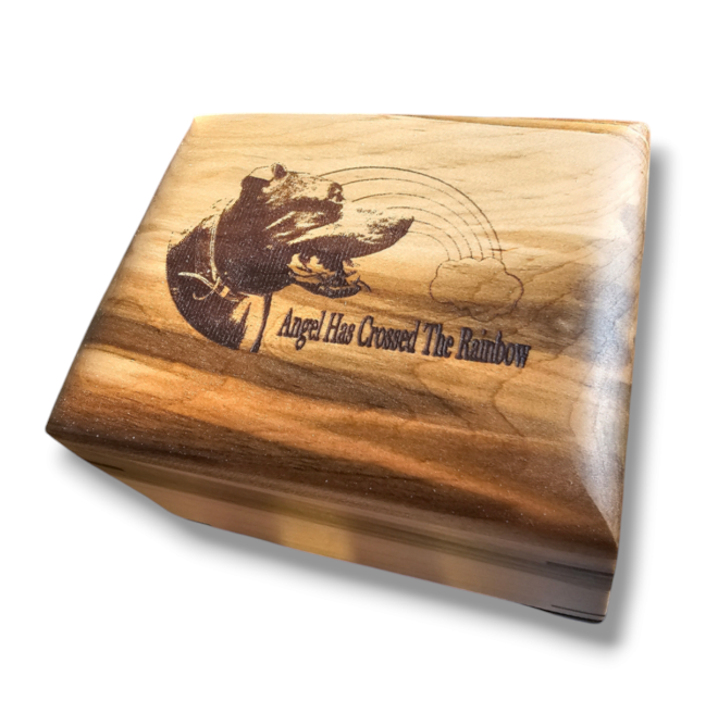Paw Prints Woodbox Urn For Animal Ashes