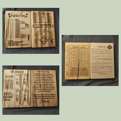 Personalized mini games - Frustration Rummy, Baseball, Horse Race, 5000.