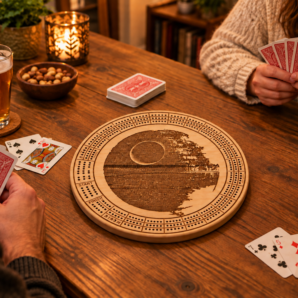 Personalized Round Cribbage Boards