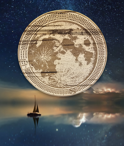 The Moon Cribbage board