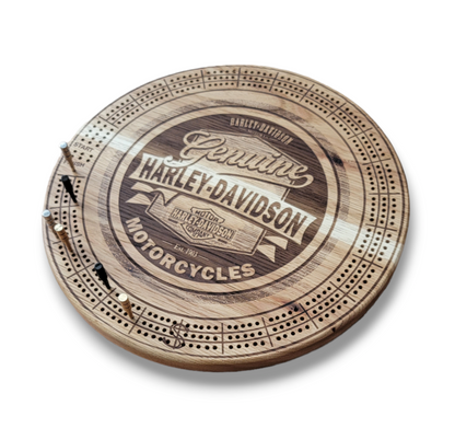 Harly Davidson Cribbage board