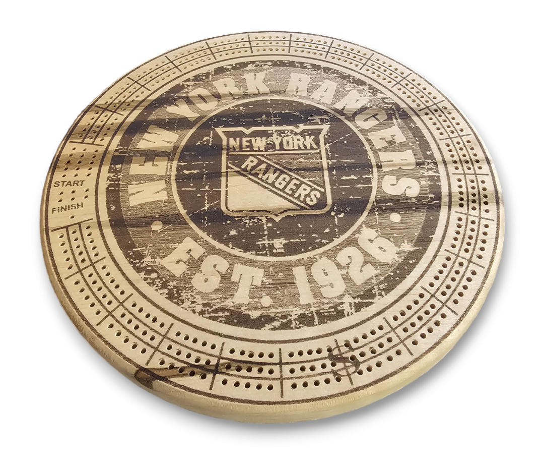 Personalized Round hardwood Cribbage Boards