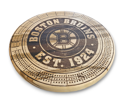 Personalized Round hardwood Cribbage Boards