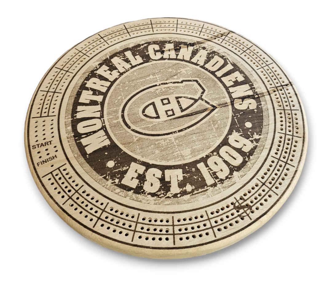 Personalized Round hardwood Cribbage Boards