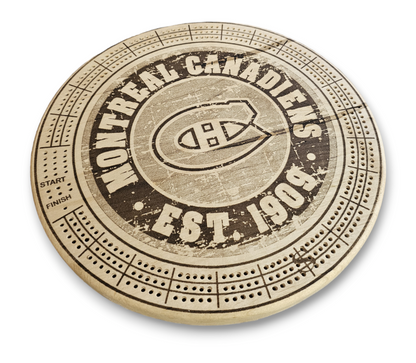 Personalized Round hardwood Cribbage Boards