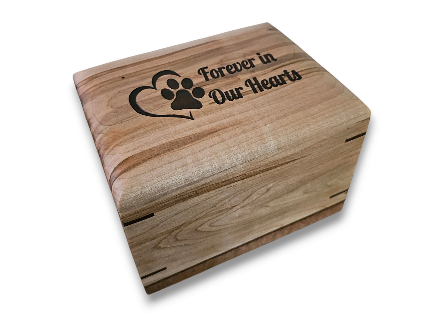Paw Prints Woodbox Urn For Animal Ashes