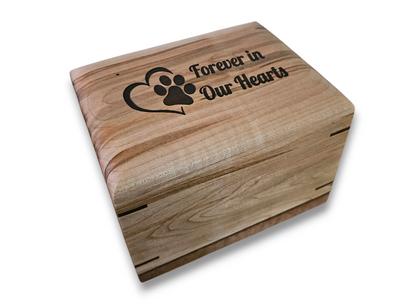 Paw Prints Woodbox Urn For Animal Ashes