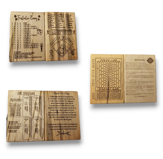 Personalized mini games - Frustration Rummy, Baseball, Horse Race, 5000.