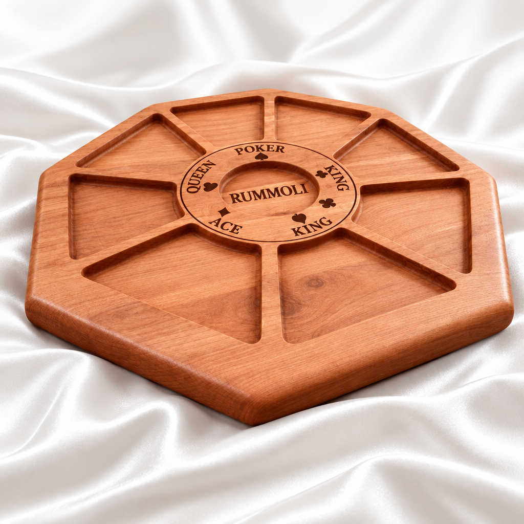 Handcrafted Hard Wood Rummoli game boards.