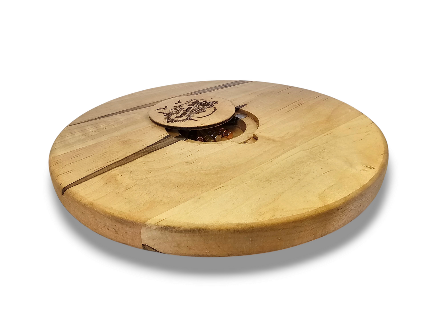 Personalized Round hardwood Cribbage Boards