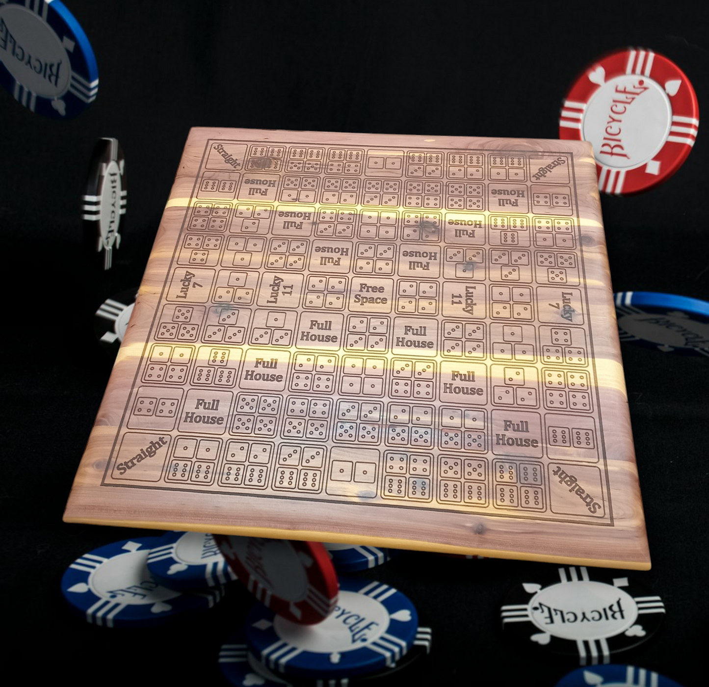 Solid Wood Dice Poker Board