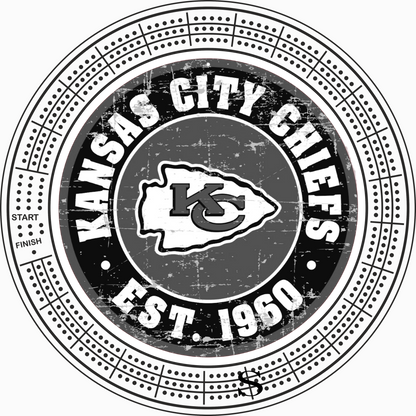 Sports Unique Round Hardwood Cribbage Boards with in board peg storage.