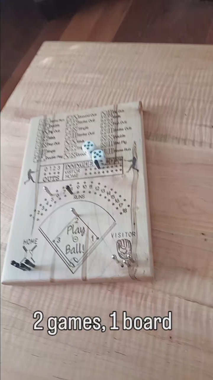 Baseball and Frustration Rummy, or Baseball and Farkle. 2 games, 1 board.