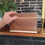 Handcrafted hardwood urn for ashes made in Canada with clean, timeless design