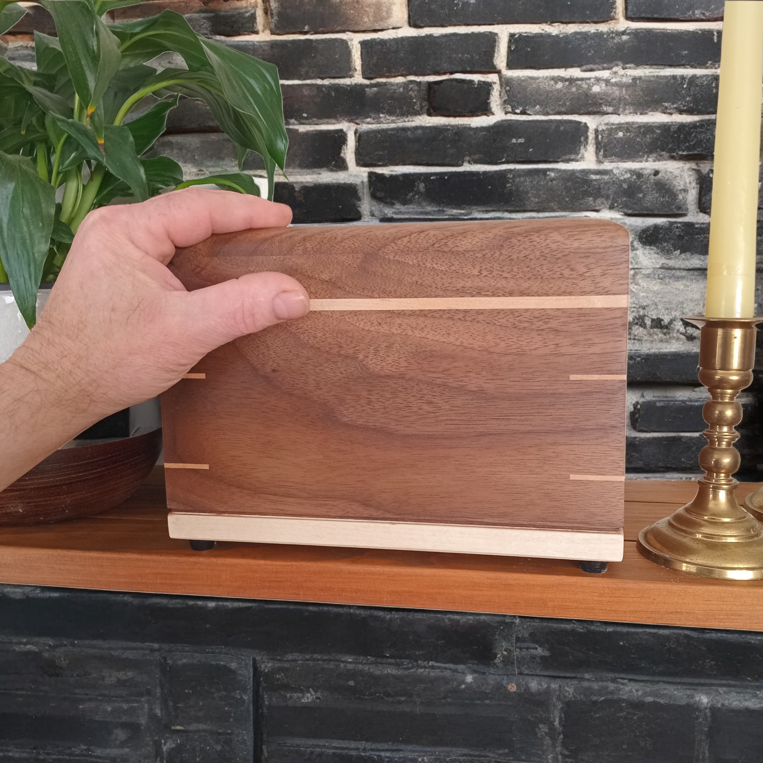 Handcrafted hardwood urn for ashes made in Canada with clean, timeless design