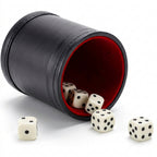 Solid Wood Dice Poker - With Checker Board