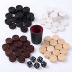 Solid Wood Dice Poker - With Checker Board