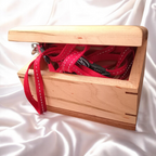 Custom handcrafted wooden pet urn with paw prints keepsake box