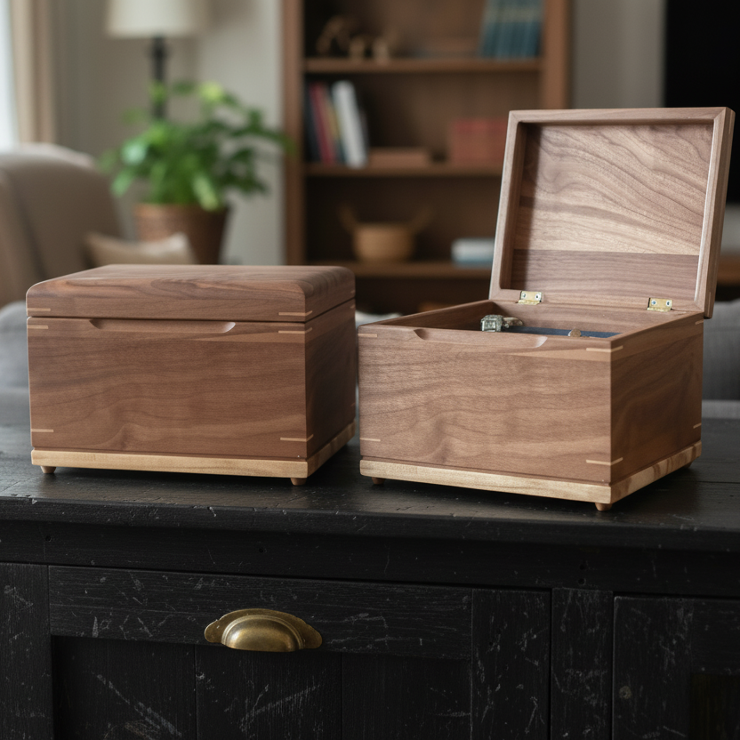 Custom Wooden Urn Handmade In Canada - Treasure Chest Urn