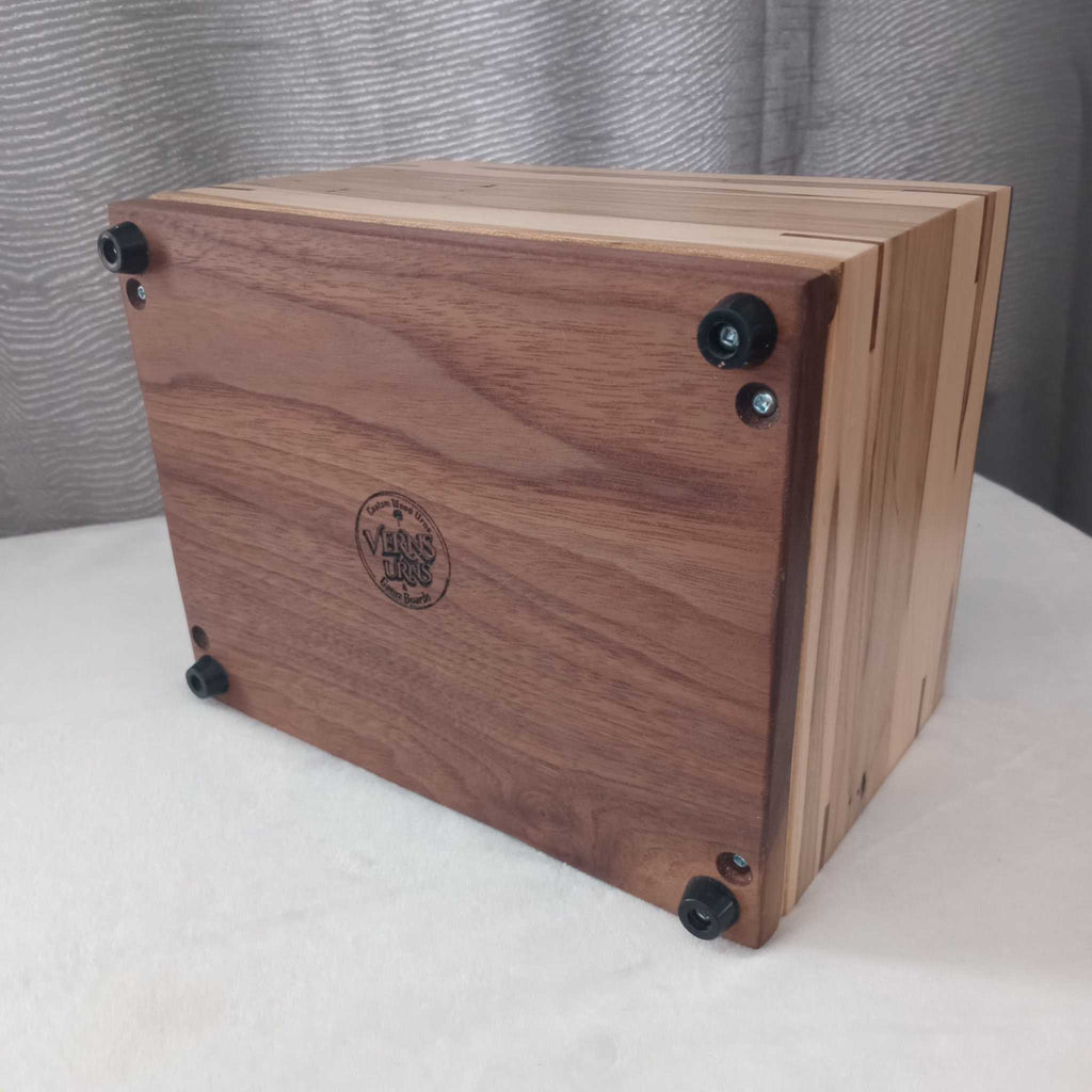 Personalized custom hardwood Camelia urn handcrafted with smooth finish and discreet closure