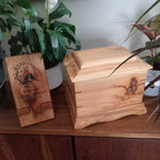 Personalized solid hardwood memorial plaque engraved with name and dates for home tribute