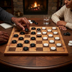 Solid Wood Dice Poker - With Checker Board