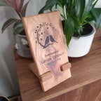 Personalized hardwood memorial plaque with custom engraving for home and family tribute