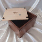 Handcrafted hardwood urn for ashes made in Canada with clean, timeless design and secure closure